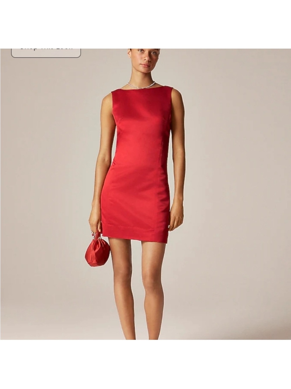 NWT J. Crew Red Sleeveless Satin Mini Dress SZ 20